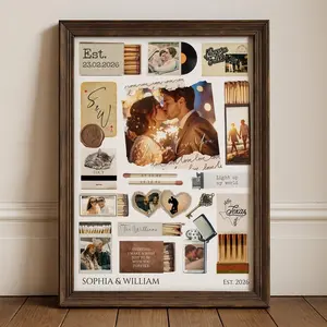 Custom Matchbook Poster, Sentimental Anniversary Keepsake, Couple Gifts for Boyfriend Birthday