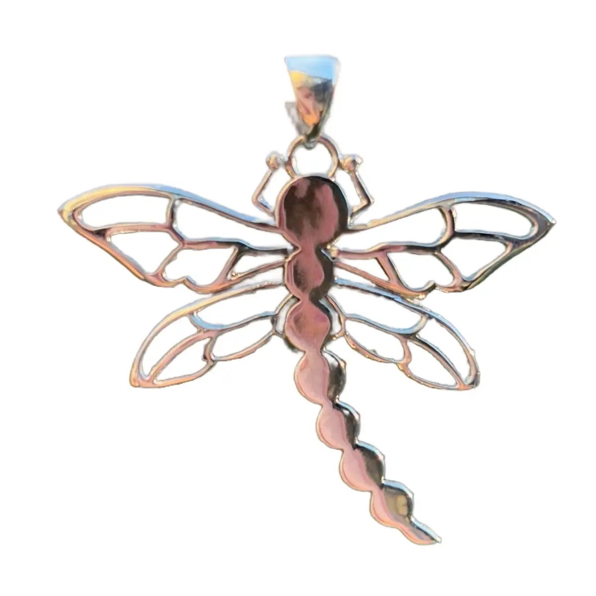 Sterling Silver Large Dragonfly Pendant for Women