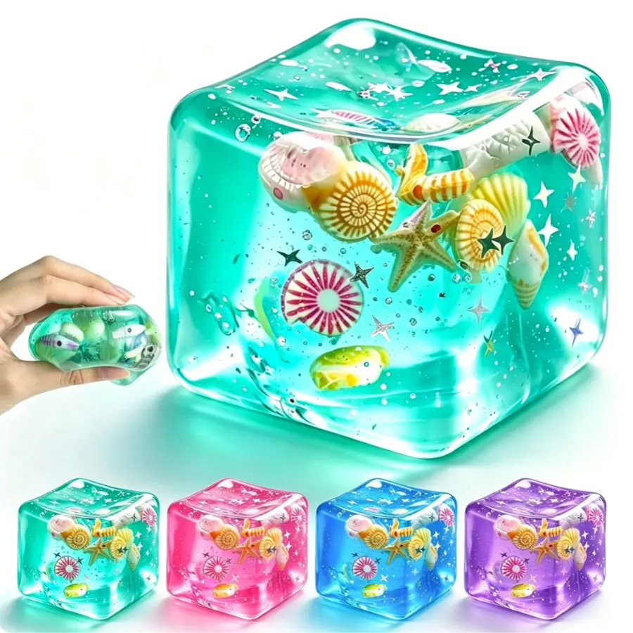 New 3D Cartoon Decoration, Repeated Squeeze Stress Relief Cube Toy, Nice Gift for Christmas, Party, Birthday, School Rewards, Perfect for Friends and Family
