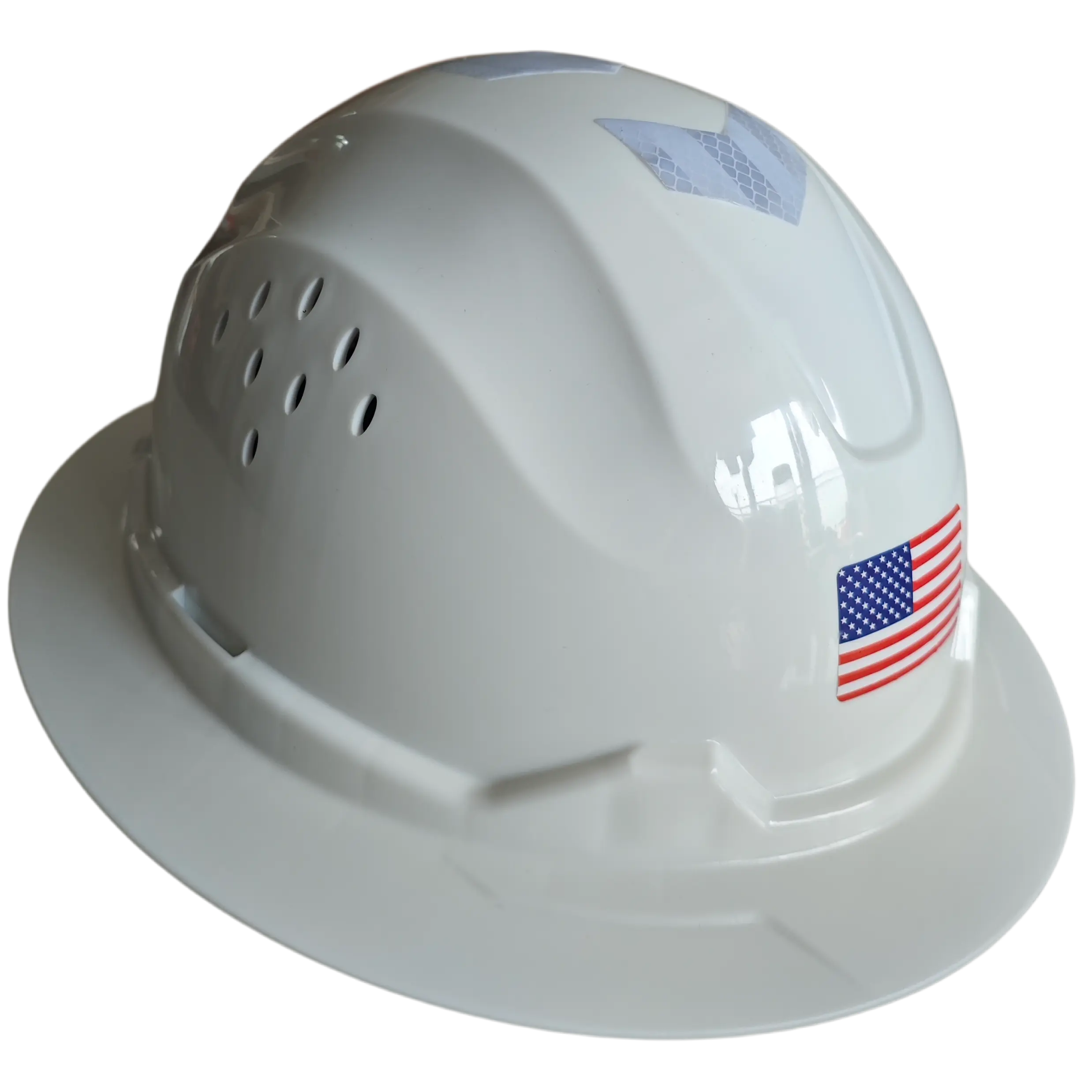 Full Brim HDPE Hard Hat with 4-Point Suspension, Quick-Turn Ratchet Suspension Knob, Vented Holes at Top, Adjustable Complete Protection Safety Helmet for Men (1.3 lbs, 12.4x10.6x6.3 in) for Engineering, Construction Work