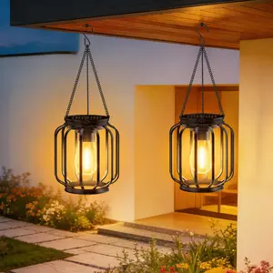 SummerVibes Solar Hanging Lanterns Outdoor Waterproof: 4/2 Pack Metal Solar-Powered Lights with Hook, Bright Warm Lantern Decor for Outside, Classic Outdoor Lighting for Yard Garden Patio Porch Balcony Decorations tiktokshopspringglowup