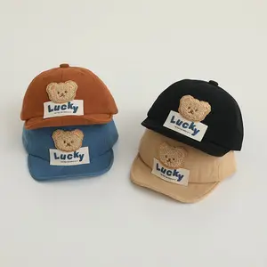 Kids Baby Boy Baseball Cap Cartoon Bear Embroidery Summer Trucker Hat Beach Sun Hat for Toddler Newborn Outdoor