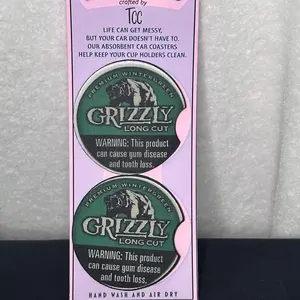 Car coaster neoprene grizzly stocking stuffer
