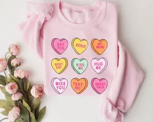 Valentines Day Sweatshirt, Conversation Hearts Sweatshirt, Valentines Day Shirts for Women, Valentines Day Gift, Cute Heart Sweatshirt