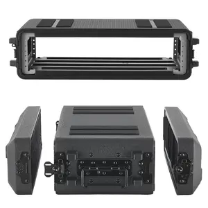 【Summervibes】VEVOR 2U Rack Case, 12 in Depth, Rackmount Flight Case Shallow Rack with Microphone Compartment, Polyethylene Construction, Recessed Latches, Easy Installation, for Amplifier, 8.7 in Internal Depth