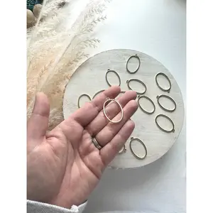 Oval Bezel Charm with Loop - Gold (10pc)