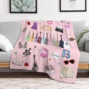 The Eras Tour  blanket singer album pink purple blanket suitable for sofa bed decoration gift lightweight soft and comfortable wool velvet warm flannel bedding suitable for couples men and women teenagers adults