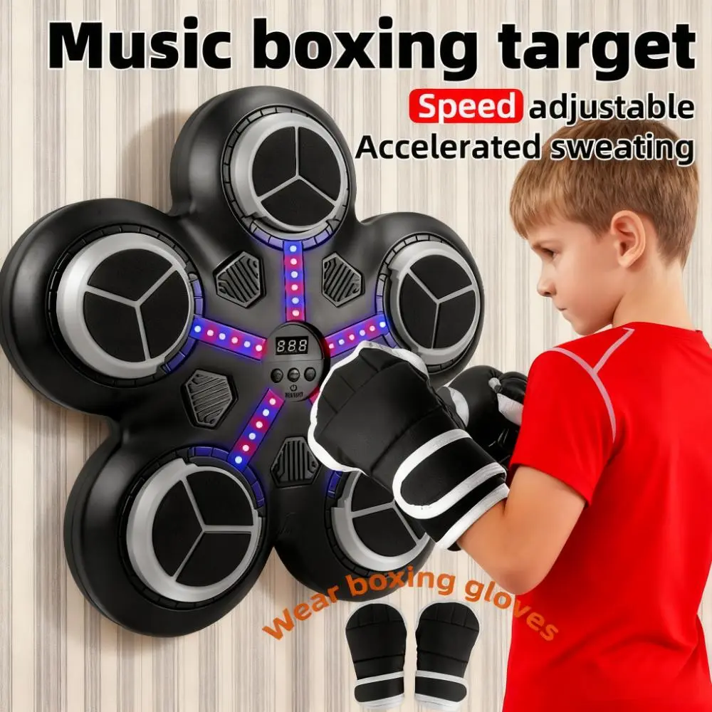 Smart Punching Bag Machine, Music Boxing Machine, Hanging Countable Reaction Fast Sandbag, Kids & Adults Universal, Home Gym, Boxing Training Gear, Boxing Training Equipment, Includes Charging Cable & Gloves