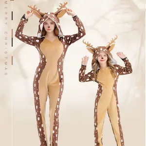 Sika Deer Christmas Cosplay Costumes Christmas Spotted Deer Moose Onesie Animal Elk Ball Party Fancy Dress Stage Costume For Christmas Gift
