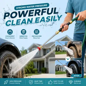 High Pressure Washer Wand for Garden Hose – Powerful Water Spray with 2 Nozzles, Easy Connect Car Wash Sprayer for Cleaning Cars, Patio, Windows & Garden