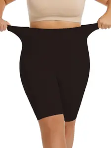 [Plus Size]  Solid High Waist Shapewear Shorts, Tummy Control Butt Lifting Shaper, High Stretch Shapewear Bottoms for Women, Underwear