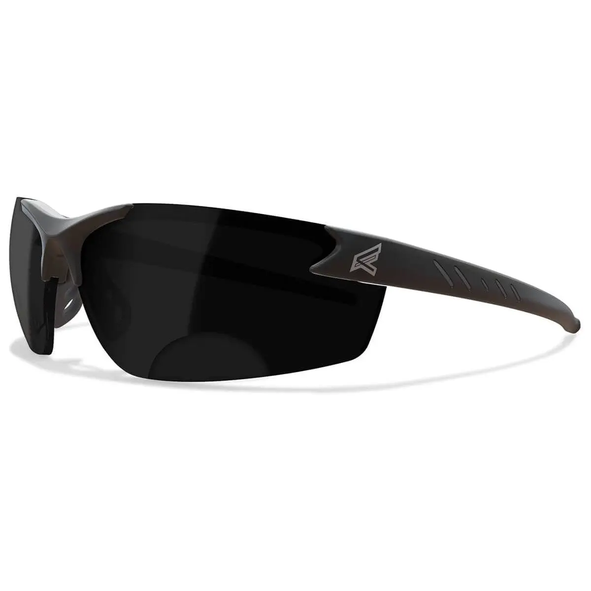 Edge Zorge G2 Bifocal Z87 Sports Eyewear - Black Nylon Frame, Smoke Lenses, +2.00 Diopter, Close-Fit Wrap-Around, Military Ballistic MCEPS GL-PD 10-12 Goggles, 99.9% UV Shield (UVA/UVB/UVC), Sports & Outdoor Safety Equipment, Hiking