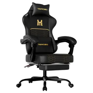 |Dual-Purpose Gaming and Office Chair | Minimalist Gaming Chair    Ergonomic Back-Supporting Office Chair with Extra-Thick,   High-Quality, Durable PU Leather   Silent  | 100–135° Reclining with Footres swivel caster