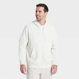 Men's Active Comfort Fleece Full-Zip Sweatshirt - All In Motion Oatmeal XS