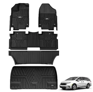 3W Floor Mats & Cargo Liner Fit for Honda CR-V 2017-2022(Not Fit for Hybrid), All Weather TPE Custom Fit Floor Liner 1st, 2nd Row and Full Set Trunk Car Mats Black