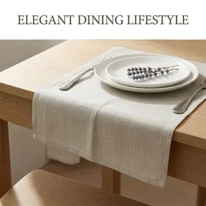 4 Pack 100% Linen Square Napkin 30x30cm, Natural Minimalist Textured, Wrinkle Resistant, Absorbent, Reusable for Home, Restaurant, Cafe, Wedding