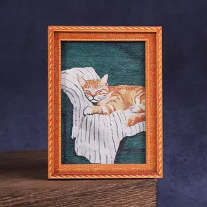 1PC Cute Sleeping Cat Refrigerator Magnet, Refrigerator Decorating Magnet, Fun Animal Fridge Magnet, Mini Photo Frame Magnet, Perfect Holiday Gift, Funny Kitten Design
