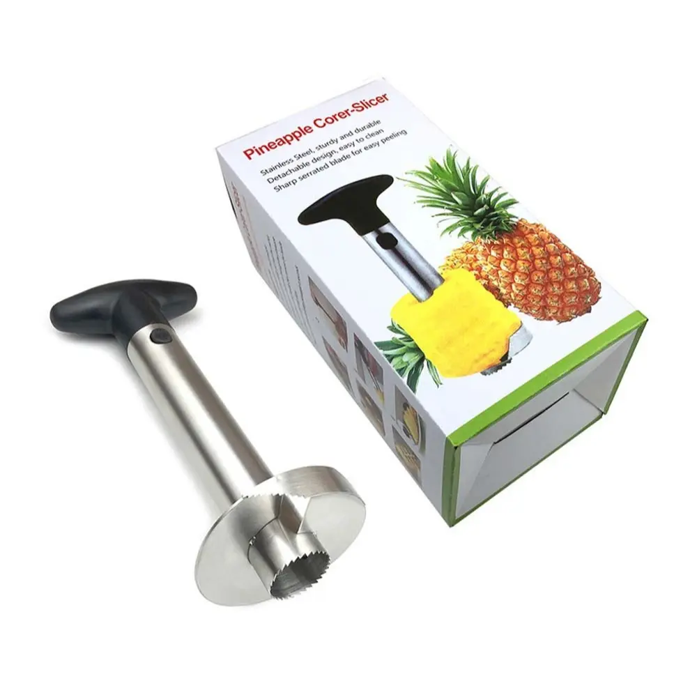 Stainless Steel Pineapple Corer and Slicer Tool, Detachable Handle Pineapple Cutter Peeler, Easy Core Removal, Kitchen Gadget for Quick Pineapple Rings Cutting