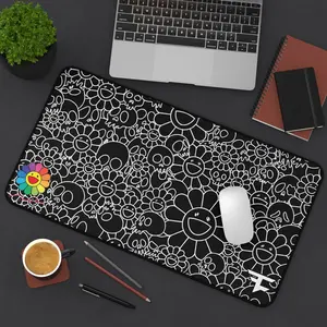 Faze Clan x Murakami Black and White Desk Mat – Faze Clan x Murakami Merch Extra Large Gaming MousePad, Gaming Accessories, Desk Decor Setup, Gaming Room Supplies