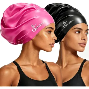 Extra Large Swim Cap for Braids and Dreadlocks Women Men Silicone Swimming Cap for Long Thick Curly Weaves Afro Hair Extensions