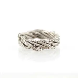 Hammered Guitar String Ring: Bronze, Silver, Copper Color Options