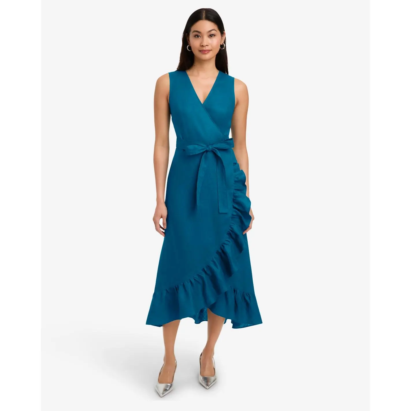 Billie Wrap Dress in Linen