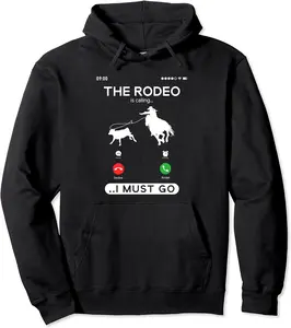 Calf Roping Cowgirl Rodeo Is Calling, Funny Breakaway Roping Pullover Hoodie - Clydebell Shop 64B0BSB8C4YY