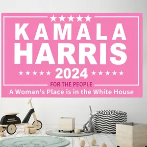 Pink Tapestry 3x5Ft Kamala   Harris  FOR THE PEOPLE A Woman's Place is in the White House  American  Banner   Flag