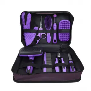 The Ultimate All-in-1 Pet Grooming Kit for Dogs & Cats – 9 Professional Tools: Bathing Massage Brush, Nail Clipper, Slicker Brush, Scissors, Toothbrush & More
