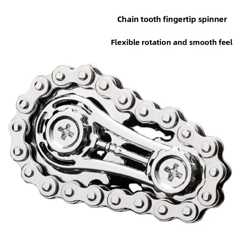 Creative Bike Chain Gear Fidget Spinner Zinc Alloy EDC Finger Stress Relief Decompression Toy Sensory Fidget Tool Stress Relief Gadget Finger Fidgets Hand Fidget Rotatable Stress Relief Fidget Finger Spinning Top, Stress Relief Tools