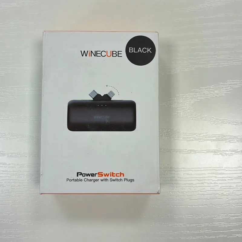 Winecube Black PowerSwitch Portable Charger with Switch Plugs for On-the-Go Use