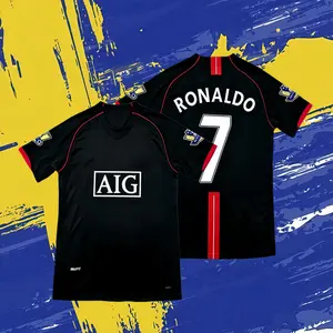 07/08 Away Black Short-Sleeve NO.7 Ronaldo Retro Jersey