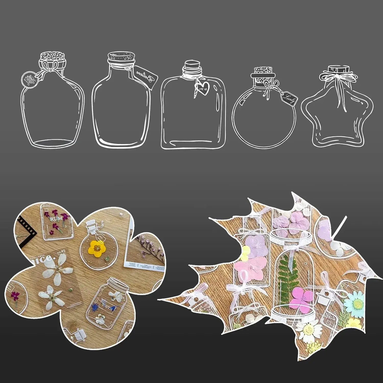 Dried Flower Bookmarks Kit - 20pcs Large Size, 4 Sheets per Pattern, Vivid Durable and Reliable DIY Transparent Bookmarks Maker for All Ages, Book Lovers (Office Stationery Page Markers), Diy Bookmarks Maker