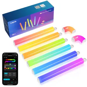 Lepro WL1 Smart LED RGB Wall Light Kits with Segment DIY and AI Generated Lighting, Work with Alexa Google Home, LightBeats Music Sync, 2.4GHz Wi-Fi & Bluetooth via APP Control Only, for Room, Holiday, Decoration, Gaming