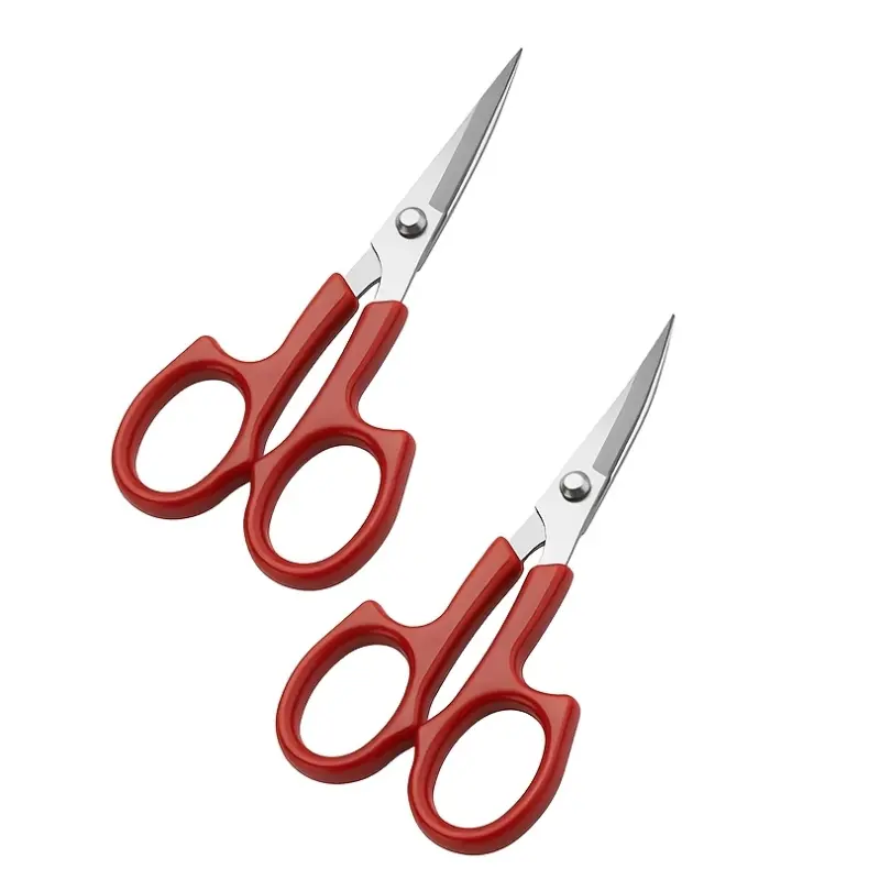 Stainless Steel Embroidery Scissors Set with Curved Tips for Cross Stitching & Sewing, Sewing Tools, Sewing Supplies Crafts, Comfortable PP Handle, 2-Piece Kit