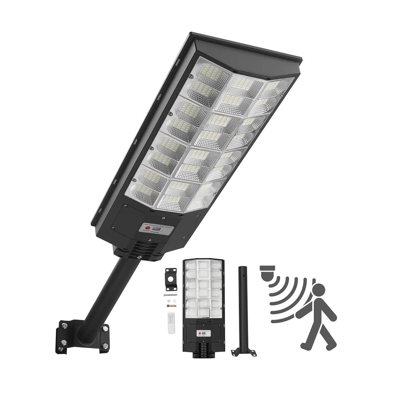 【Summerfinds】VEVOR 8000W Solar Street Light Outdoor, 450000LM, Commercial Parking Lot Light Dusk to Dawn, LED Flood Security Lamp with Motion Sensor, IP65 Waterproof Outdoor Lighting, for Driveway Yard, 1 Pack