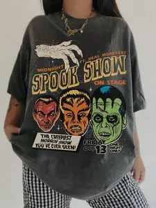 Spook Show Shirt UNISEX Comfort Colors® Halloween in Summer Ween Shirt Summerween Shirt 90s Cult Classic Horror Monsters Frankenstein Shirt