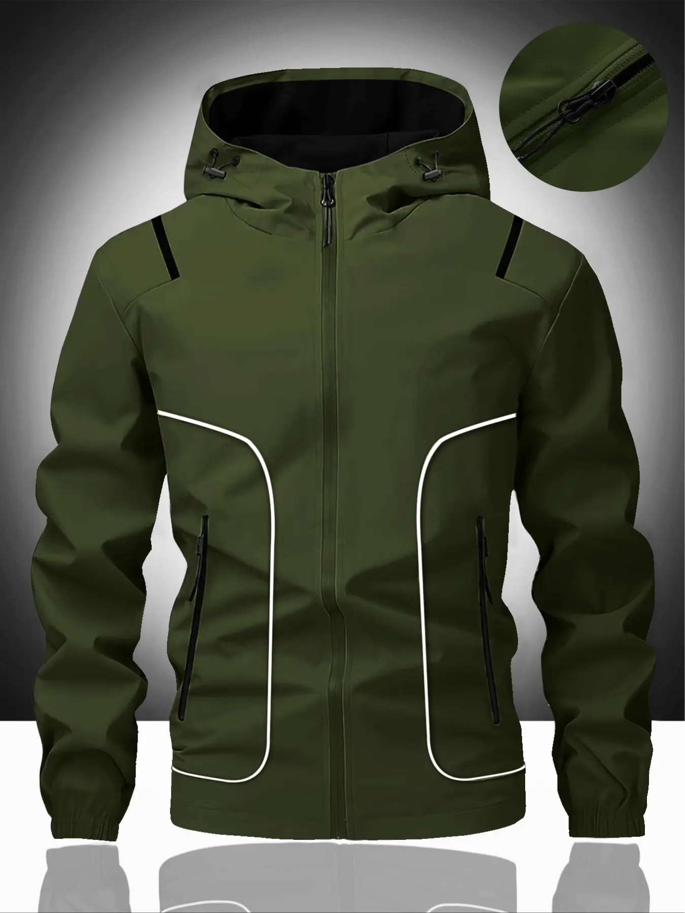 Men's Windproof Military Combat Jacket, Sports Outerwear, Tactical Design, Durable Outdoor Gear, Ideal for Hiking, Camping, Casual Wear, Outdoor Apparel