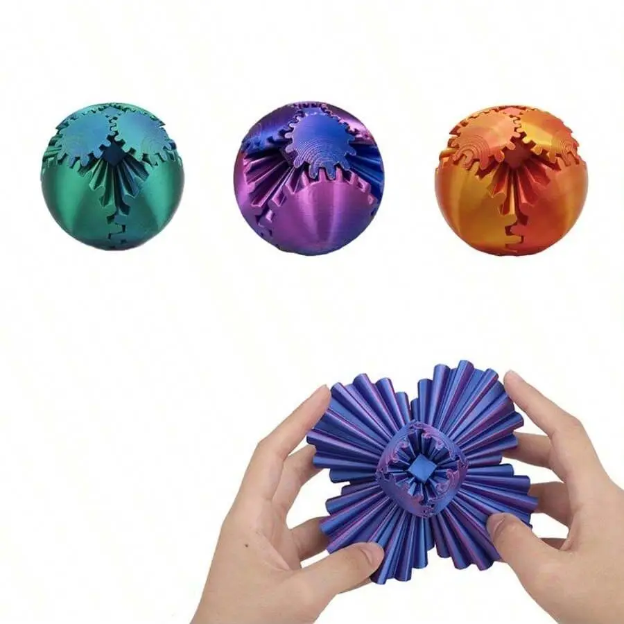 3D Gear Ball, 3D Printed Stress Relief Toy, Compact Design Portable Toy, Ideal for Reducing Anxiety and Enhancing Focus, Perfect Gift for Children and