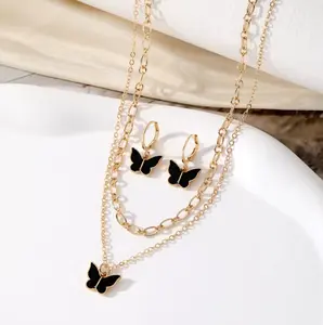 Two Chain Butterfly Set - Black
