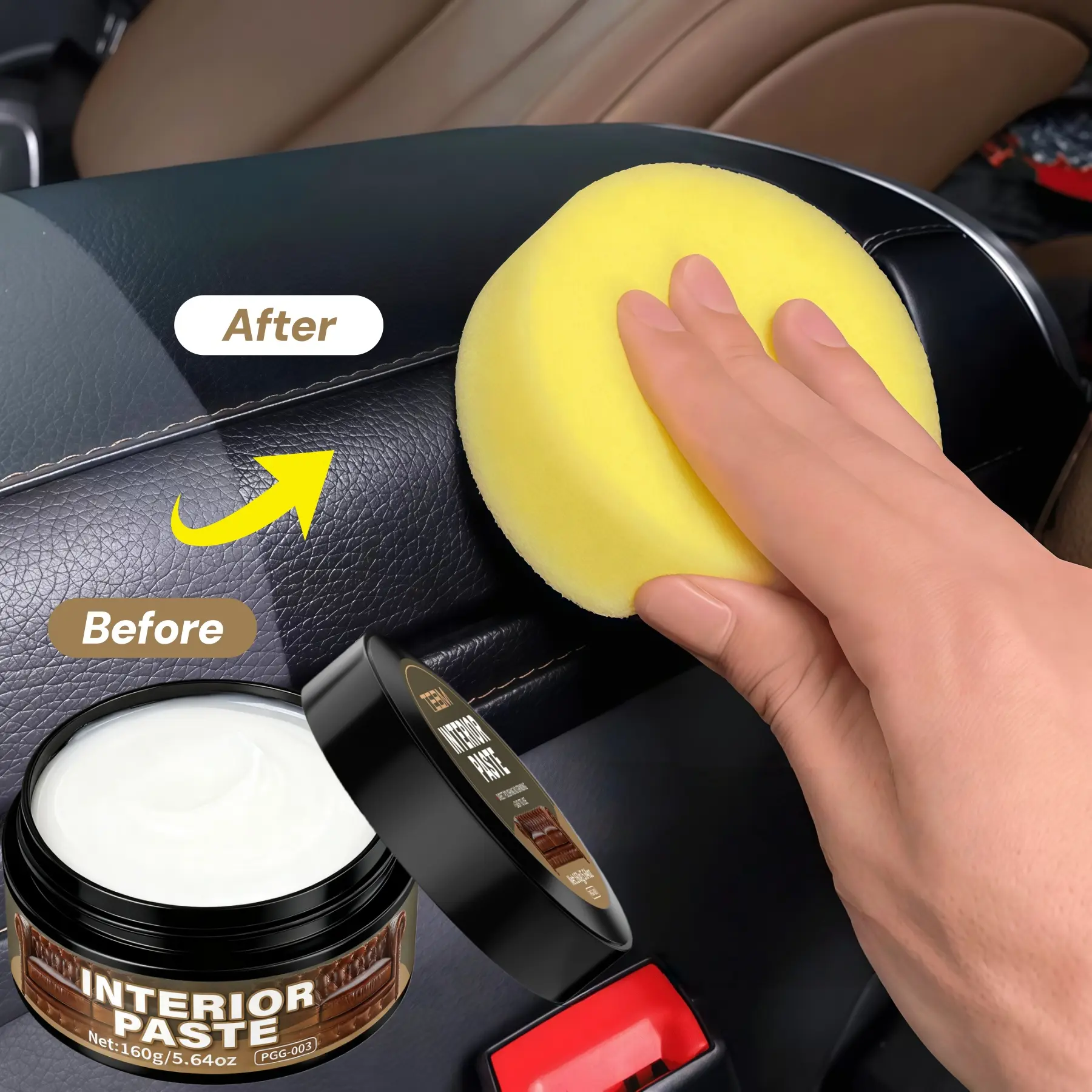 Car Interior Renewal Wax, Leather Care Cream, Genuine Leather Sofa Seat Polish, Plastic & Leather Restoration, Agent, Car Cleaning Agent, Car Cleaning Supplies, Interior Detailing Products, Leather Restorer