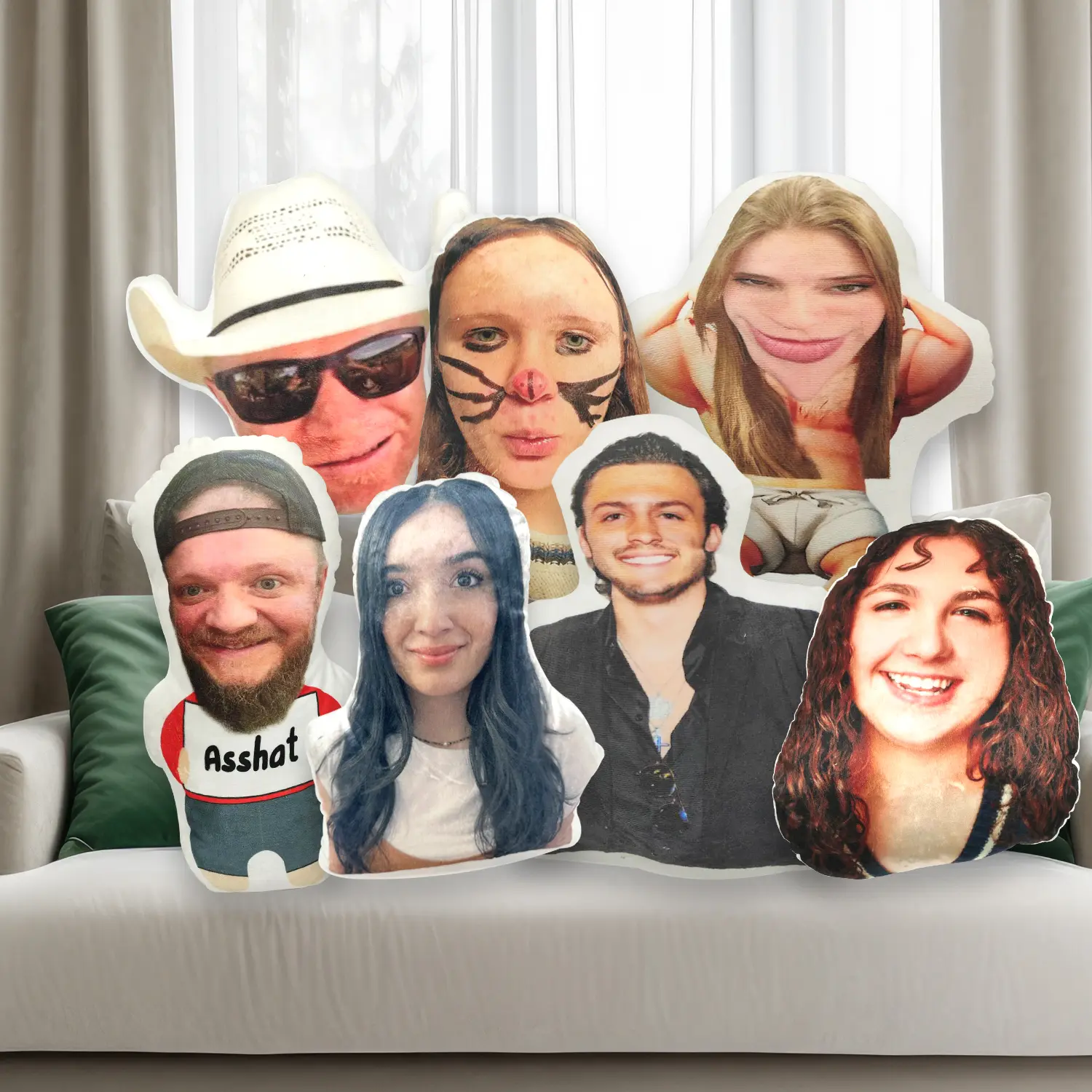 Custom Polyester Flannel 3D Face Pillow - Personalized Portrait Print Photo Flannel Cushion, Breathable Skin-Friendly Headrest for Lovers, Ideal Valentine's Day Home Decor Gift