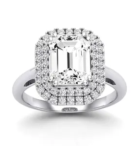 Tulip - Emerald Moissanite Engagement Ring