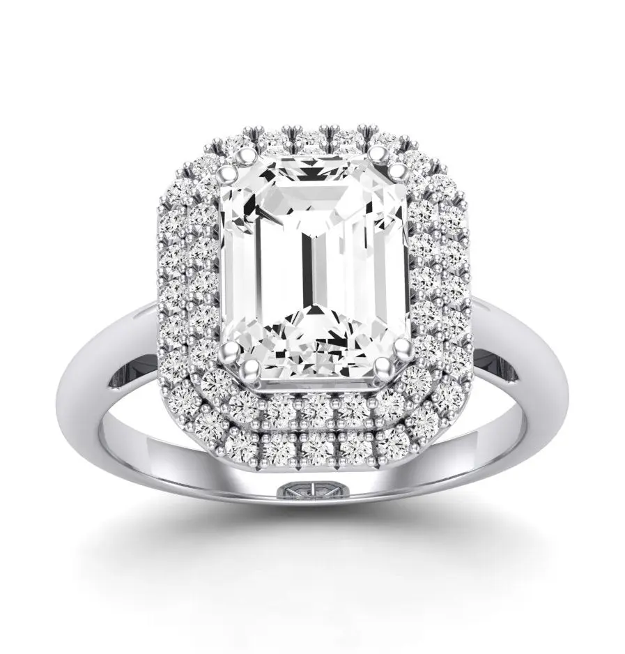 Tulip - Emerald Moissanite Engagement Ring