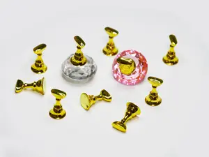 Gold False Nail Display Stand Holder Set/ Magnetic Nail Art Practice Holder