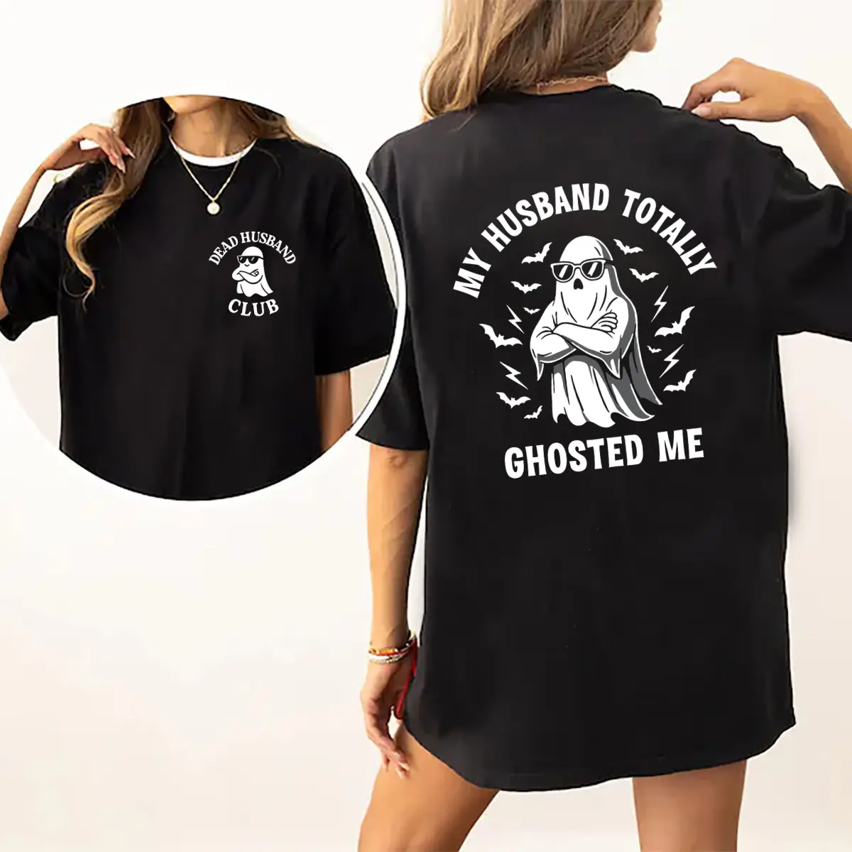 My Husband Totally Ghosted Me T-shirt, Dark Humour Joke Tee, Family Trauma Shirt, Coping Mechanism Tee
