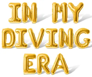 Letter Balloons - IN MY DIVING ERA 16" Inch Alphabet Letters Foil Mylar Balloon Diving Themed Birthday Party Banner