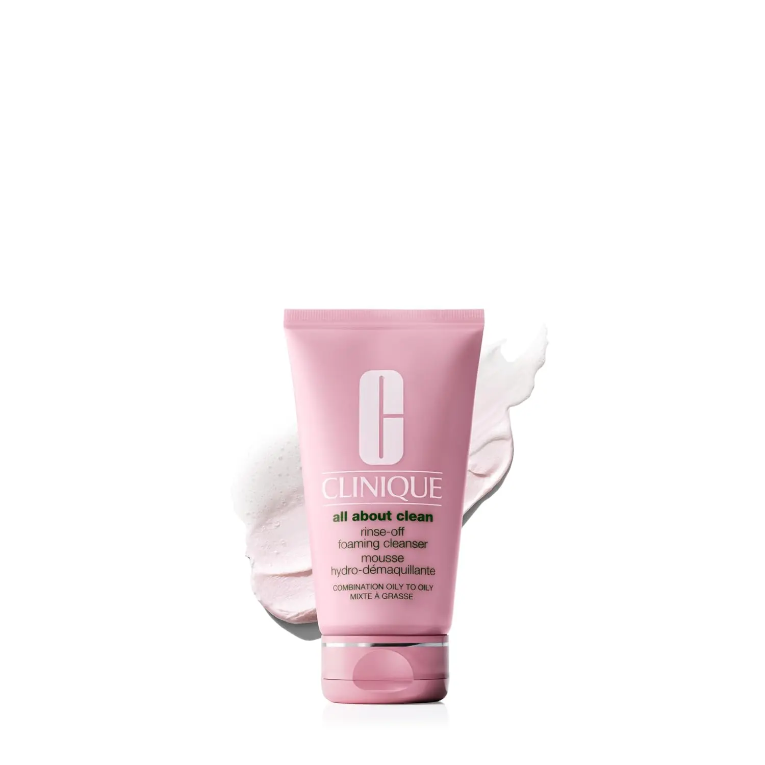 Clinique All About Clean Rinse-Off Foaming Face Wash |   Face Cleanser With Hyaluronic Acid + Glycerin For Oily Skin Types |   Dissolves Makeup + Sunscreen