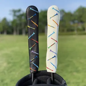 Colorful Nail Pattern Golf Club Head Covers, Stylish Putter Covers for Men & Women, Outdoor Enthusiasts' Essential Golf Accessories