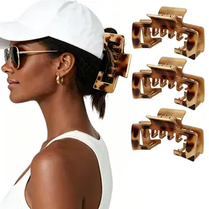 3Pcs Hat-Friendly Claw Clips (Clav Clip), Female Casual Hair Accessories for Baseball & Trucker Hats, Secure Hold for Thick Hair, Ideal for Everyday Use & Gifting